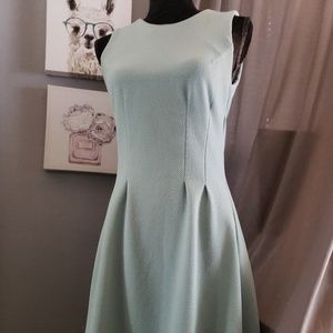 A-Line Baby Blue Sleeveless Dress